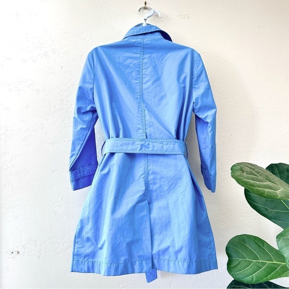 GAP Cotton Nylon Midi Belted Trench Raincoat Cornflower Blue Size XS - Picture 7 of 14